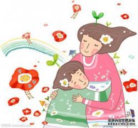 母亲带着她4岁的女儿在风